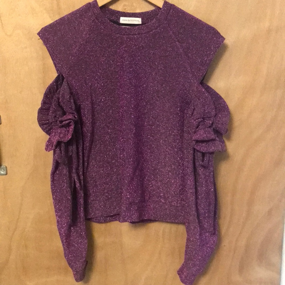 Urban outfitters exposed shoulder crewneck shirt